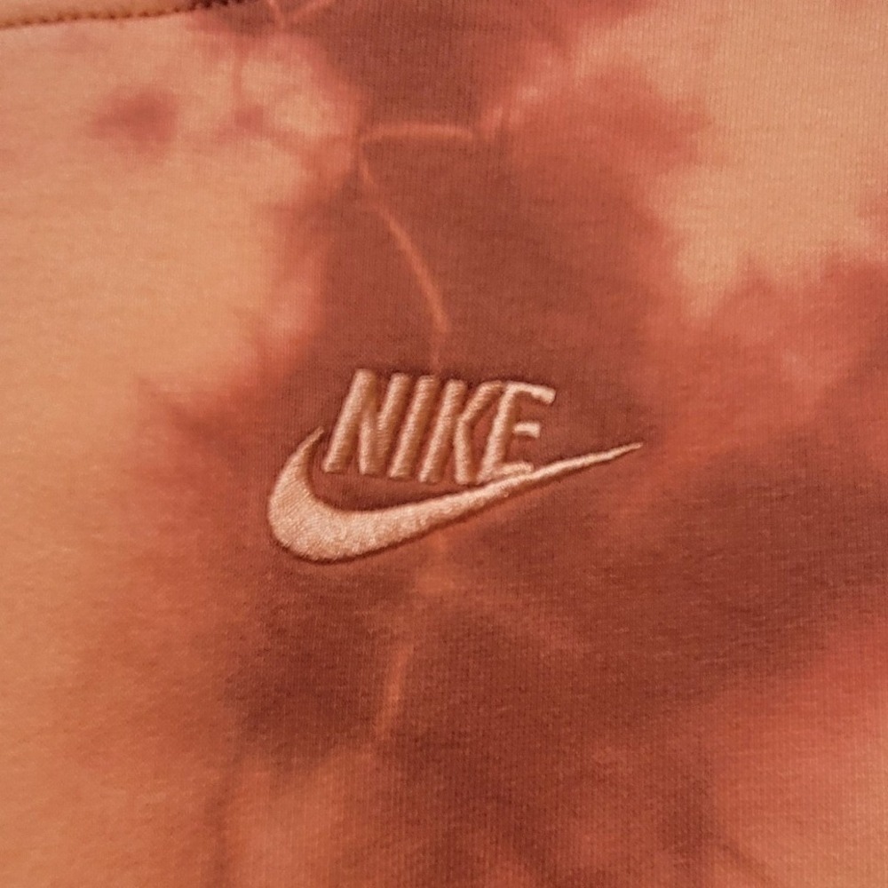 Tye dye Hoodie Nike Sportswear Club Fleece Orange Rust Mens XL
 FZ5493-643 - Picture 2 of 9
